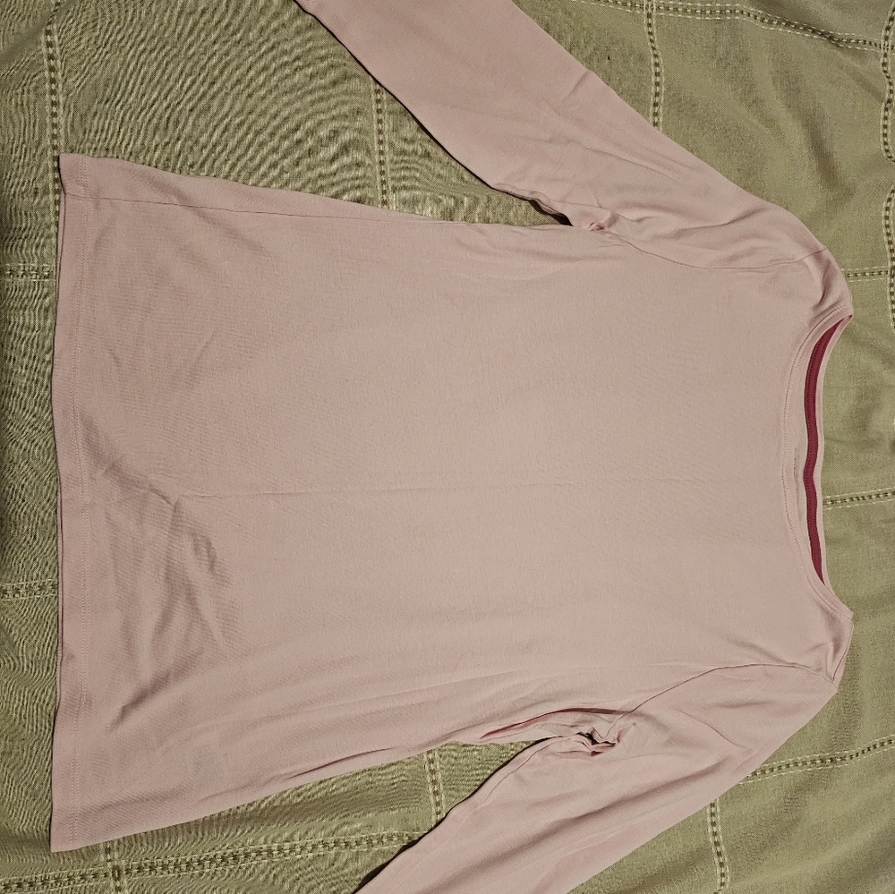 Talbots Soft Pink Pima Cotton Long Sleeve Tee Womens Size LP